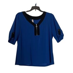 PerSeption Concept Blue 3/4 Sleeve Blouse